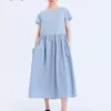 HM女装连衣裙2026夏季新款松弛慢人风掐腰气质棉质连身裙1337627