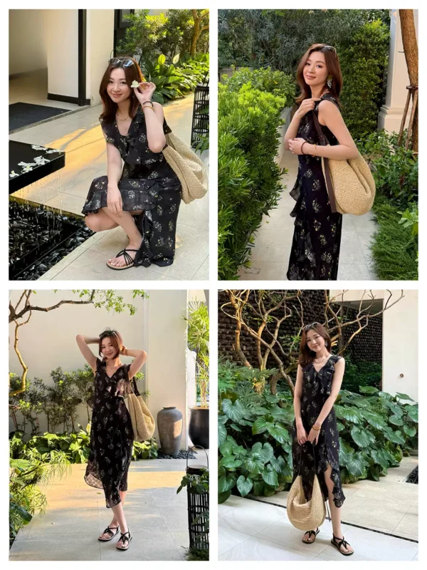 O1CN013qYsXk1DVGfCrJAU1_4078840221.jpg_q50.jpg_.webp 独束女装【浅夏花园】暗格纹花朵荷叶边连衣裙夏季新款甜美碎花裙