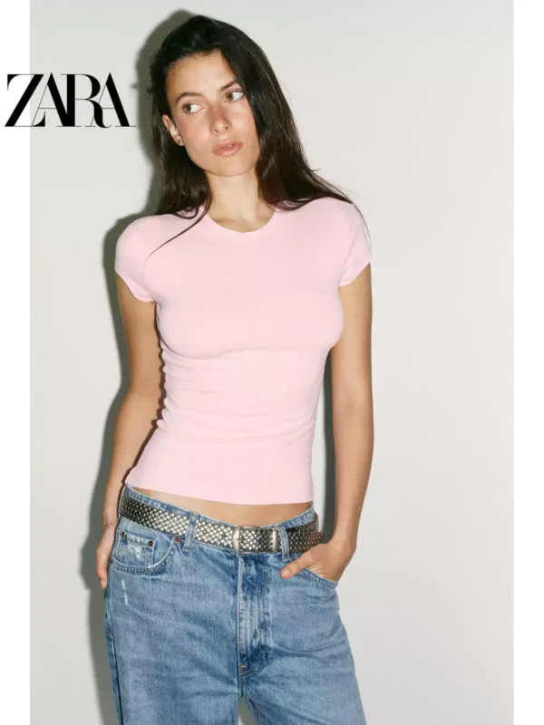 O1CN0175rnsZ1POeIxXiC6w_4611686018427386471-0-item_pic.jpg_q50.jpg_.webp ZARA2025冬季新品 女装 短袖圆领多色选基础凉感 T 恤 4174325