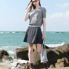 O1CN01954hKX1tJYOO8o4eu_745475881.jpg_q50.jpg_.webp 【莱赛尔】三彩2026夏季新款蝴蝶结绣花针织衫短袖上衣套头衫女M