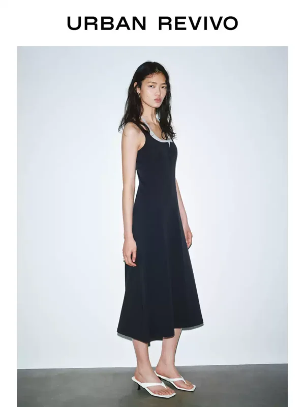 O1CN019Asl1R2FYaxNkDcDv_2104668892.jpg_q50.jpg_.webp UR2026夏季新款女装休闲真两件条纹挂脖系带连衣裙UYY760098