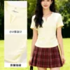 O1CN019O3Ju21xfm3vIrLcw_2456386471.jpg_q50.jpg_.webp 班尼路灰色v领正肩t恤女短袖2026夏季新款特别漂亮掐腰短款上衣H