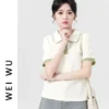撞色polo领短袖T恤女夏季2026新款小清新翻领体恤娃娃领正肩上衣