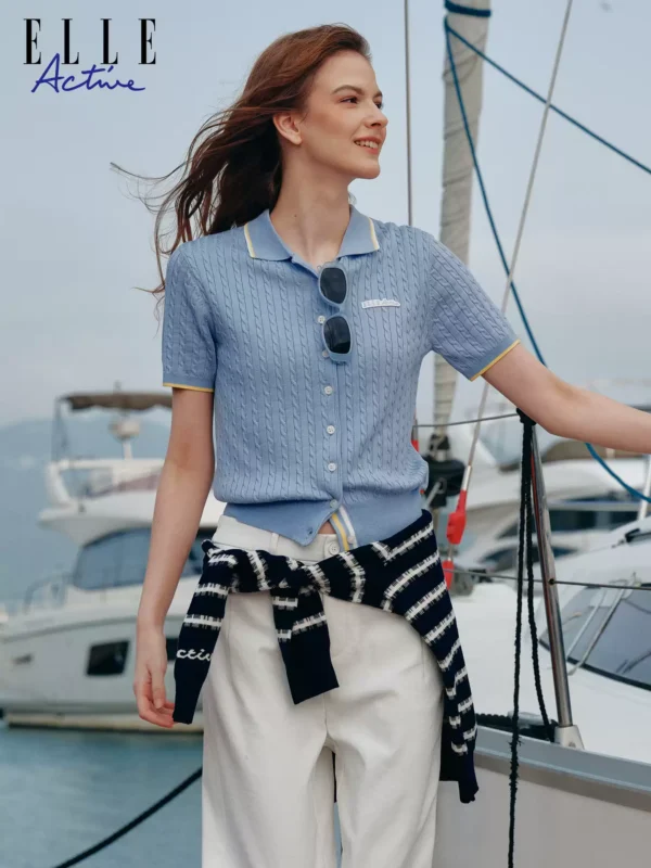O1CN01B6b5fr1QTW9hWL1v4_2202610211977.jpg_q50.jpg_.webp 【轻氧户外】ELLE Active莱赛尔天丝短袖针织开衫polo领上衣舒适