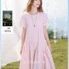 O1CN01BOLst71tJYOzXRFtN_745475881-0-picasso.jpg_q50.jpg_.webp 【三彩小樱花】2026夏季新款纯棉小个子短袖娃娃裙A字连衣裙女M