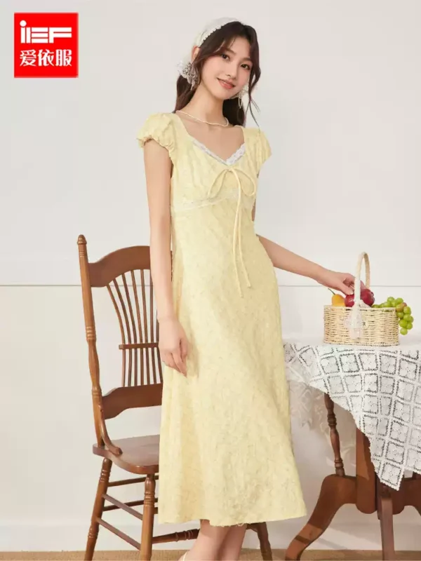 O1CN01BcpQQQ1LISVwI8TZQ_4611686018427380236-0-item_pic.jpg_q50.jpg_.webp IEF/爱依服2026夏季新款韩系甜美温柔气质时髦洋气连衣长裙