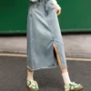 O1CN01DsAcQ21LUMogjJLr2_4611686018427384438-0-item_pic.jpg_q50.jpg_.webp 森柔牛仔|森马牛仔半身裙女毛边潮流夏季显瘦复古开叉直筒裙个性