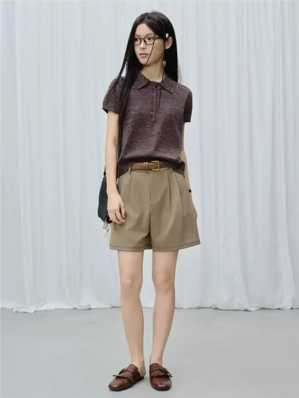 O1CN01EERgns2BTJvdmYBG2_94008339.jpg_q50.jpg_.webp 设计师款佐丹奴夏季亚麻肌理感翻领短款短袖POLO针织衫女18356307
