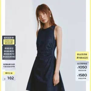O1CN01ISJzBG2FYaxMooPSY_2104668892.jpg_q50.jpg_.webp UR2026夏季新款女装休闲简约抽褶圆领牛仔连衣裙UYY860133+#