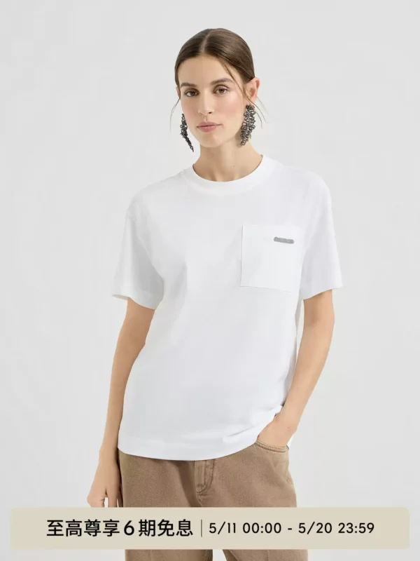 [BC女装春夏新品]Brunello Cucinelli 休闲圆领修身棉质T恤