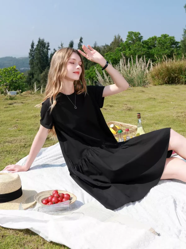 O1CN01LVLj3C1tJYNuNyWgs_745475881.jpg_q50.jpg_.webp 【三彩小樱花】2026夏季新款纯棉小个子短袖娃娃裙A字连衣裙女M