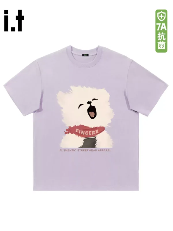 O1CN01LsJH0K20firz6cztm_4611686018427385037-0-item_pic.jpg_q50.jpg_.webp it FINGERCROXX多巴胺短袖t恤女2026新款漂亮情侣抗菌纯棉上衣男D