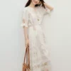 周也代言红袖复古民族风连衣裙2026夏季新款女装荷叶边碎花两件套