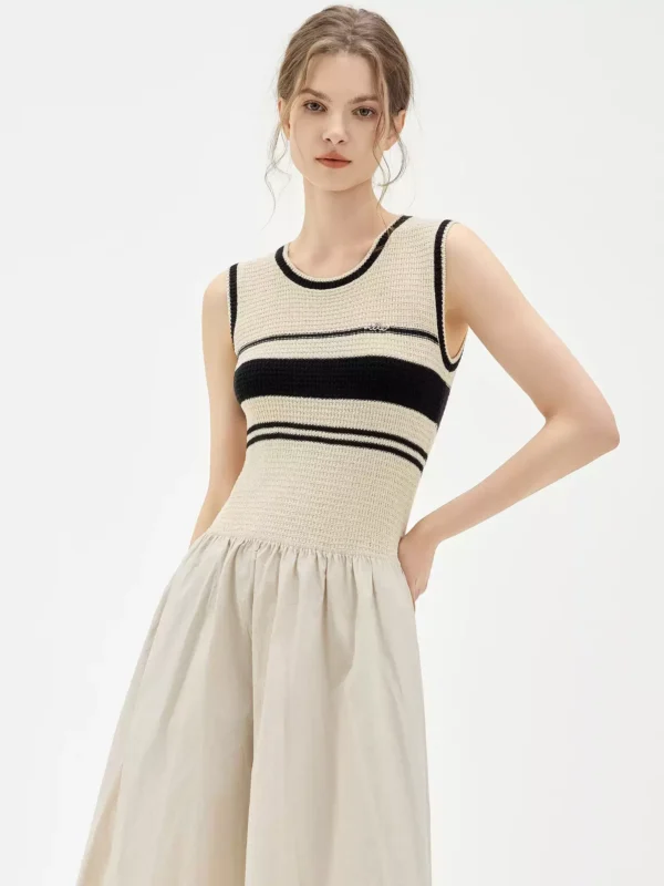 O1CN01MwEcMH22Xb5KNVbDX-2209697117130.jpg_q50.jpg_.webp 【莫瑞花园】ELLE针织条纹连衣裙女装2026夏新款优雅a字背心裙子