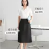 伯德小姐白色雪纺短袖衬衫女士夏季职业上衣教资面试穿搭正装衬衣