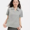 O1CN01SqC32I1RqFQBIrK8e_106852162.jpg_q50.jpg_.webp 热风女士V领POLO衫短袖T恤上衣2026年夏季新款灰色基础POLO短T恤