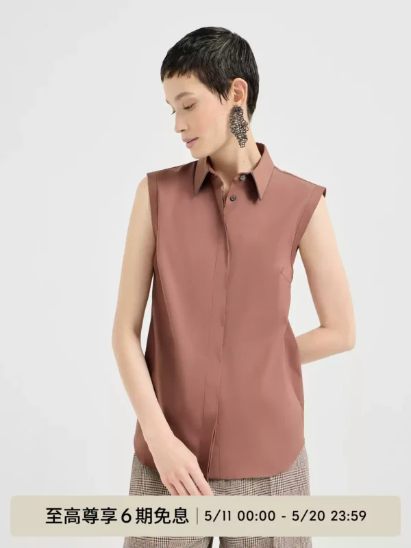 [BC女装春夏新品]Brunello Cucinelli 时尚休闲简约无袖衬衣衬衫