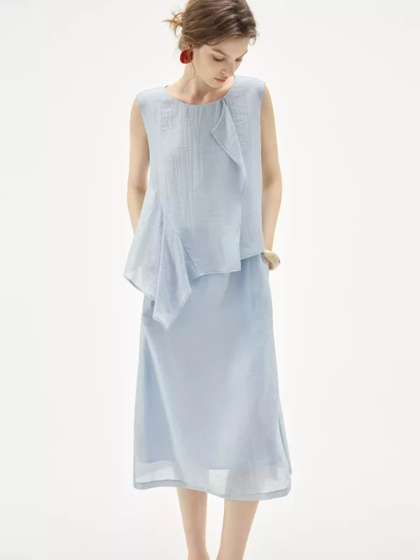O1CN01Vlzmz822Xb4zKHztD-2209697117130.jpg_q50.jpg_.webp 【艾利斯】ELLE法式天丝假两件连衣裙女装2026夏新款显瘦a字裙子