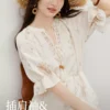 周也代言红袖复古民族风连衣裙2026夏季新款女装荷叶边碎花两件套