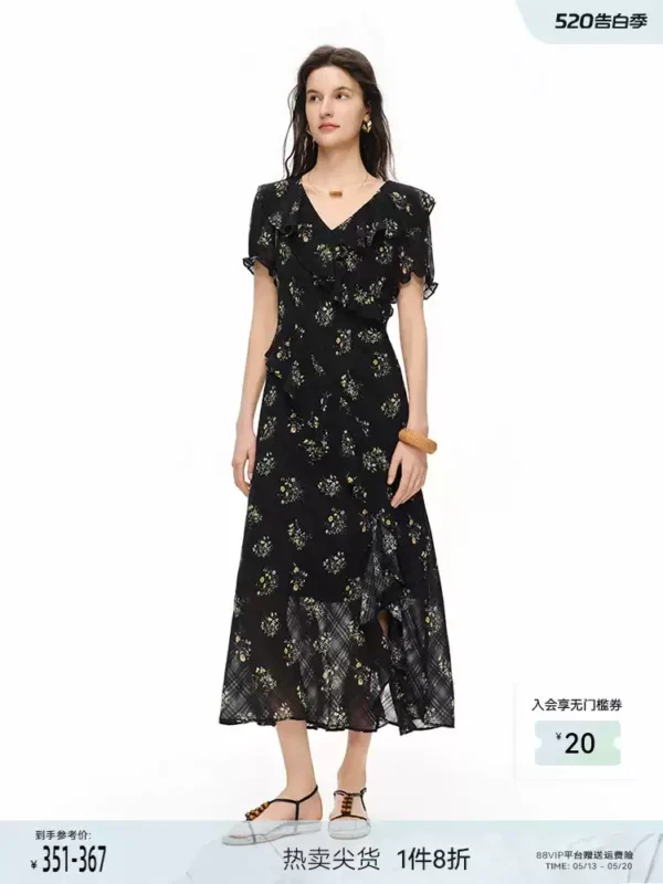 O1CN01XVOFf81DVGfcCpcyt_4611686018427382173-0-item_pic.jpg_q50.jpg_.webp 独束女装【浅夏花园】暗格纹花朵荷叶边连衣裙夏季新款甜美碎花裙