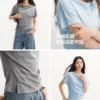 O1CN01Y6VTu21LUMnsDJI1q_397341302.jpg_q50.jpg_.webp 陈都灵|森马T恤女夏季短款荡领褶皱修身连肩袖开叉2026新款上衣