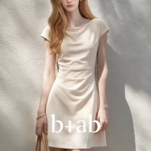 O1CN01bvsIk32JbZzbwGAeM_3906869440.jpg_q50.jpg_.webp it b+ab法式连衣裙女褶皱收腰简约高级感2026夏季漂亮短款小裙子
