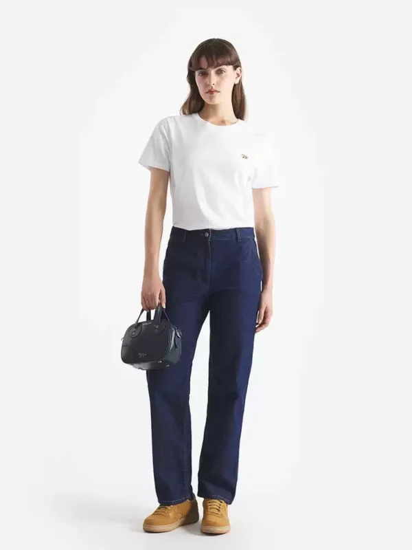 O1CN01czjfOe1G3jd4vK9iW_2207690460567.jpg_q50.jpg_.webp 【经典系列】Maison Kitsune女款小狐狸刺绣时尚休闲棉质圆领T恤