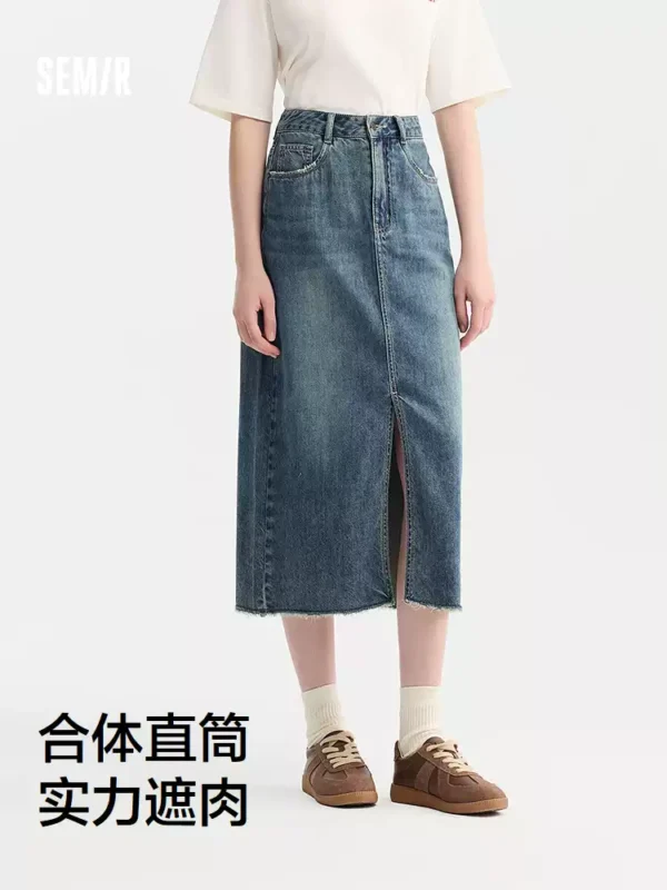 O1CN01g6nhR81LUMjY9RdZd_397341302.jpg_q50.jpg_.webp 森柔牛仔|森马牛仔半身裙女毛边潮流夏季显瘦复古开叉直筒裙个性