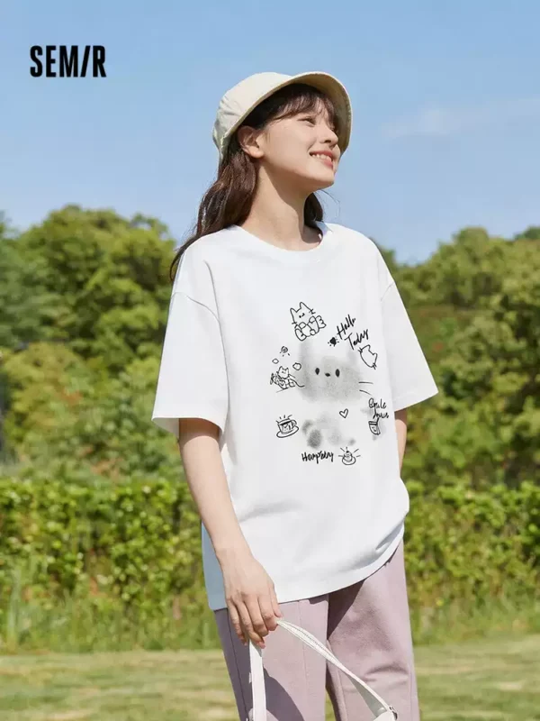 O1CN01gB8afW1LUMobHYtl3_397341302.jpg_q50.jpg_.webp 森马短袖T恤女夏季中长款宽松卡通印花2026新款慵懒可爱小众上衣