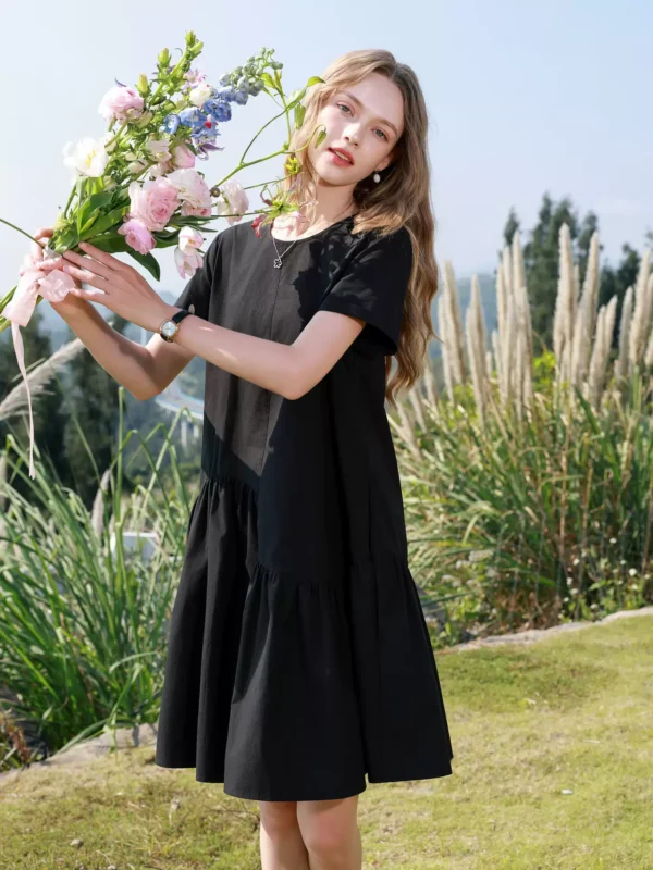 O1CN01hZ5NX81tJYNtplSQL_745475881.jpg_q50.jpg_.webp 【三彩小樱花】2026夏季新款纯棉小个子短袖娃娃裙A字连衣裙女M