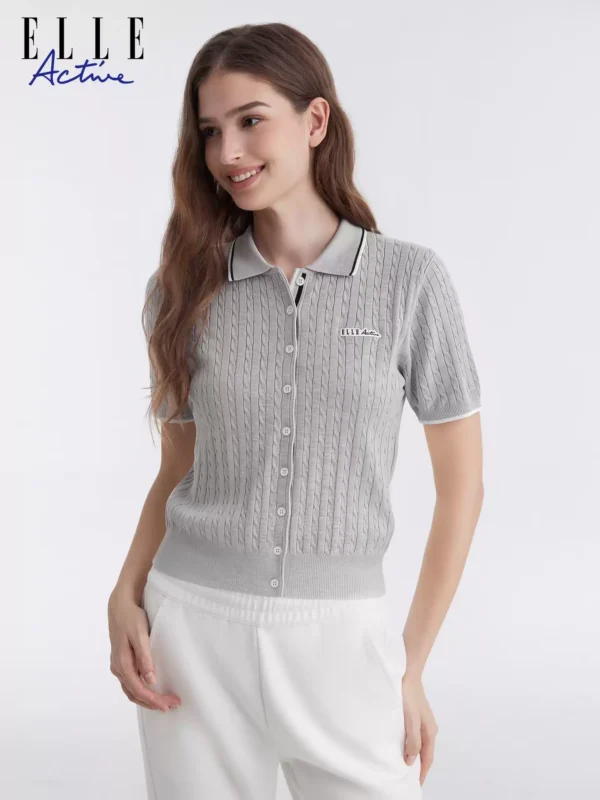 O1CN01oUIqFc1QTWA1epz61_2202610211977.jpg_q50.jpg_.webp 【轻氧户外】ELLE Active莱赛尔天丝短袖针织开衫polo领上衣舒适