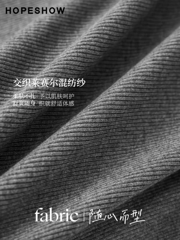 红袖灰色针织衫2026夏季新款女装细坑条半开襟淡人高知穿搭上衣