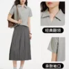 O1CN01p1gkJC1RqFQBfJiqT_106852162.jpg_q50.jpg_.webp 热风女士V领POLO衫短袖T恤上衣2026年夏季新款灰色基础POLO短T恤