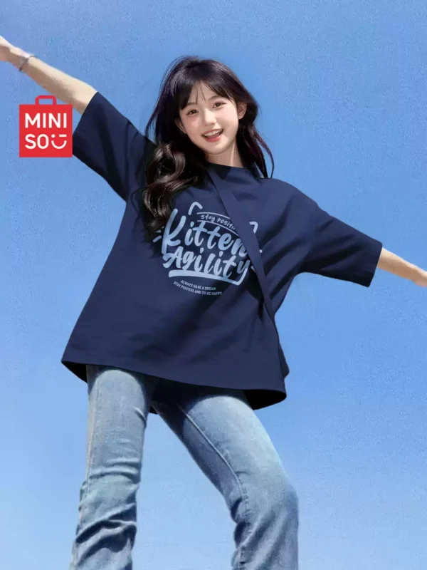 O1CN01qanOJA281QxJV1Px3_4611686018427387856-0-item_pic.jpg_q50.jpg_.webp 名创优品纯棉短袖t恤女2026新款夏季穿搭小个子冰丝罩衫蓝色上衣D