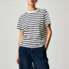 O1CN01wFBN6y1UUDE1w0nQi_4611686018427386696-0-item_pic.jpg_q50.jpg_.webp HM女装T恤2026夏季新款棉质圆领美式微落肩时尚条纹短袖0963662