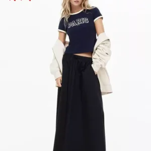 O1CN01xETaVF1UUDE1zUusF_4611686018427386696-0-item_pic.jpg_q50.jpg_.webp HM女装T恤2026夏季新款miu系t恤字母印花美式修身短袖上衣1296040